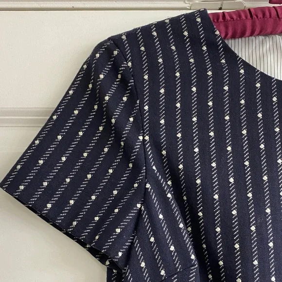 Brooks Brothers Navy Dress with White Dots - Picture 3 of 6